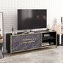 Hanah Home Soporte para TV Polka Negro y Oro
